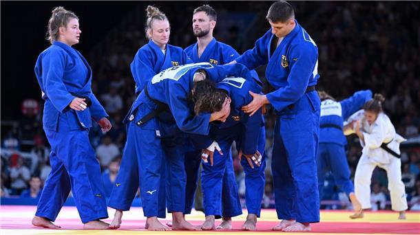 Die deutschen Judoka verpassten die erhoffte Medaille im Teamwettbewerb.