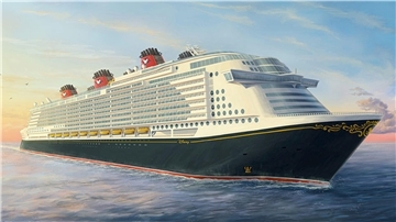 Rendering des Kreuzfahrtschiffs "Disney Adventure"