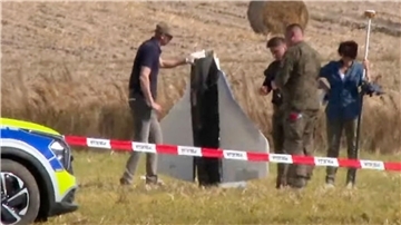 Die dreieckige Form weist auf eine russische Kampfdrohne iranischer Bauart hin.