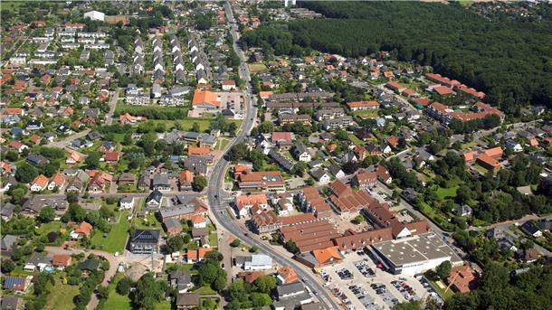 Ein Blick auf Langen aus der Luft.