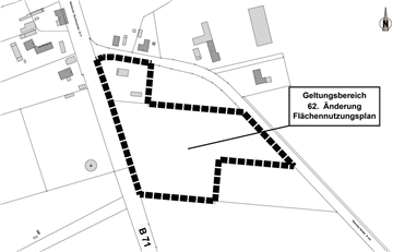 Die gestrichelte Linie markiert den Bereich, den die Gemeinde Gyhum in Wehldorf als Gewerbegebiet ausweisen möchte.