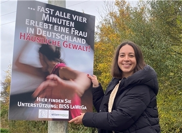 Aktionstag gegen Gewalt an Frauen: Das plant der Landkreis Wesermarsch Die Gleichstellungsbeauftragte des Landkreises, Maren Ozanna, hat in diesem Jahr erstmals auch eine Plakataktion an Nordenhamer Straßen in das Maßnahmenprogramm zum bundesweiten Tag gegen Gewalt an Frauen integriert.