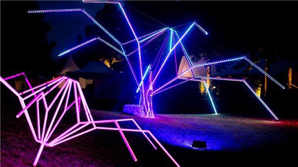 Park der Gärten lockt mit „Lichtzauber“ an Spätsommerabenden Die Illumination ist bis zum 10. September zu sehen, jeweils bis Mitternacht.
