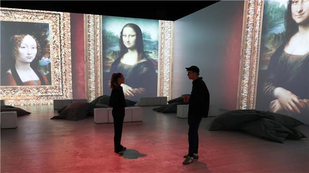 Die immersive Ausstellung in Hamburg will die Besucher mitnehmen auf eine Reise durch das Leben von Leonardo da Vinci.