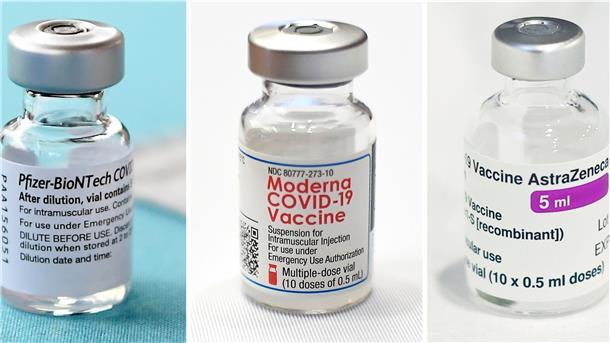 Die Impfstoffe von Pfizer-Biontech, Moderna und AstraZeneca.