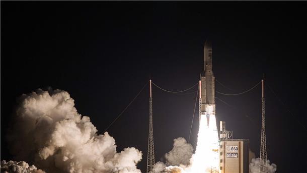 Letzte Ariane-5-Rakete ins All gestartet Die letzte europäische Ariane-5-Trägerrakete hebt vom Weltraumbahnhof in Kourou in Französisch-Guyana ab.