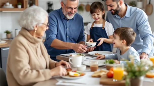 Familie in der Küche 

