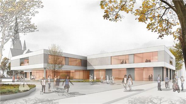 Die Neue Grundschule Lehe (NOL) soll auf dem Stadtteilsportplatz neben der Schule am Ernst-Reuter-Platz entstehen. Sie soll nun sogar vierzügig werden. Foto: Hartmann
