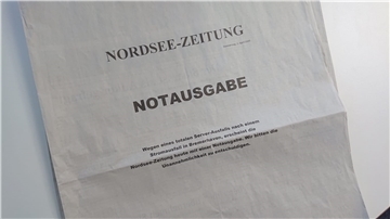 Die Notausgabe, die am Donnerstag erschienen ist.