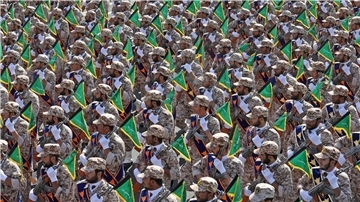 Die paramilitärischen Truppen der iranischen Revolutionsgarde.