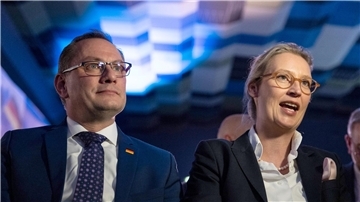 Die Parteichefs der AfD: Alice Weidel und Tino Chrupalla.