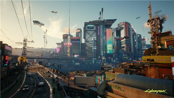 Night City: Die riesige Metropole zieht Besucher und Einwohner in ihren Bann. Insgesamt soll die Map von „Cyberpunk 2077“ mehr also doppelt so große sein wie die des bereits riesigen „GTA V“.