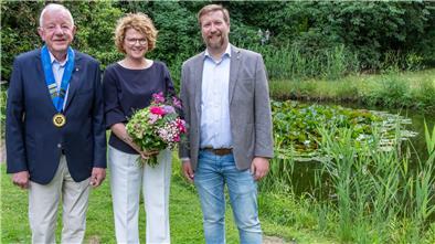 Die Rotarys: Hartmuth John (Präsident), Katrin Hantke (Past Präsidentin) und Sven Weisemann (Präsident elect).