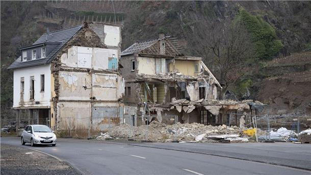 Tiefe Erschöpfung im Ahrtal - „Ich war noch nie so platt“ Die Ruine eines bei der Flutkatastrophe im Sommer 2021 zerstörten Hauses.