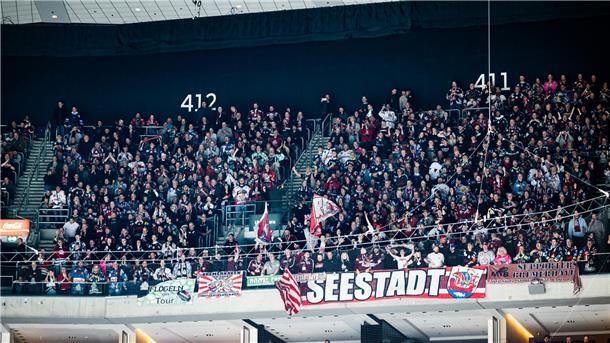Jetzt brauchen die Pinguins ein Wunder für den Titel Die rund 1.000 mitgereisten Fans der Fischtown Pinguins feiern das Tor zum 1:1 und pushten das Team lautstark zur Höchstleistung.