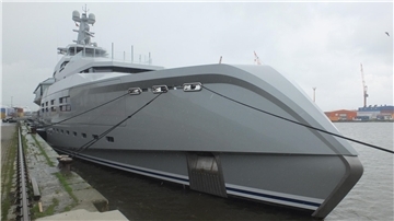 Diese 250 Millionen Euro teure Yacht hat am Wochenende Bremerhaven angelaufen.
