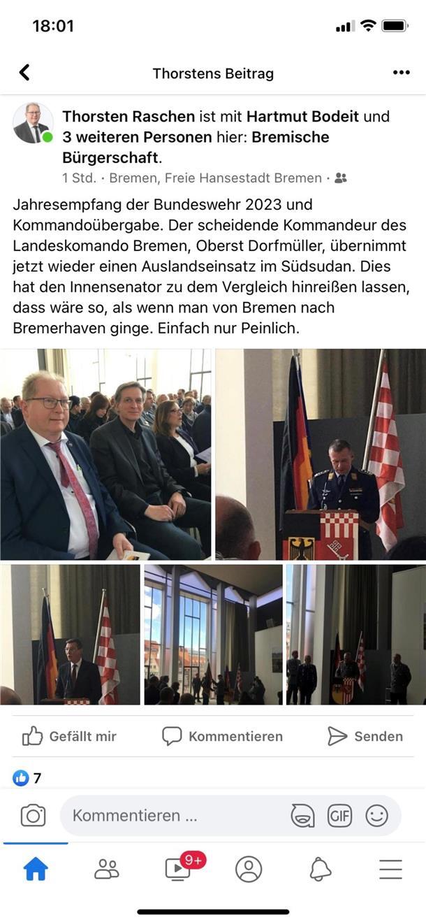 Diesen Beitrag teilte Thorsten Raschen - nur für Freunde sichtbar - auf Facebook.