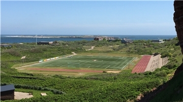Der Fußballplatz auf Helgoland.