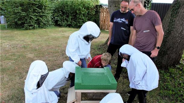 Dieser Termin zählte zu den Höhepunkten des Ferienprogramms: Die Hobbyimker Falk Scheibe-In der Stroth und Jens Otten erklärten den Kindern den Aufbau eines Bienenstocks, anschließend haben sie den Honig geerntet.