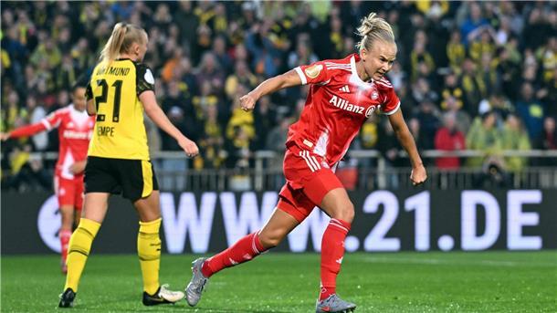 Bayern-Meisterinnen besiegt wackeren Regionalligisten BVB Doppel-Torschützin gegen den BVB: Bayern-Spielerin Pernille Harder