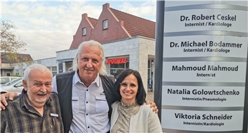 Dr. Michael Bodammer (links) und Dr. Robert Ceskel heißen die Lungenfachärztin Natalia Golowtschenko am MVZ Nordenham willkommen.