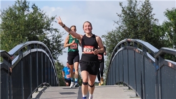Läufer beim Volkslauf „Rund um den Beerster See“ in Bad Bederkesa.