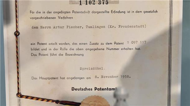 Patente: Bedeutung freier Erfinder geht weiter zurück Ein Beispiel für die Kreativität feier Erfinder: Der von Anton Fischer entwickelte Spreizdübel