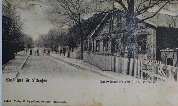 Die Scheeßeler Straße in Sittensen vor dem Jahr 1870.