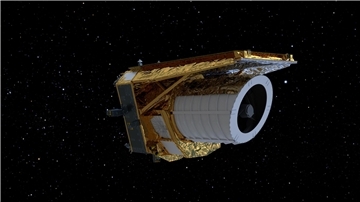 Ein computergeneriertes Bild des Weltraumteleskops „Euclid“. Um die Sicht zu verbessern, muss sie nun enteist werden.