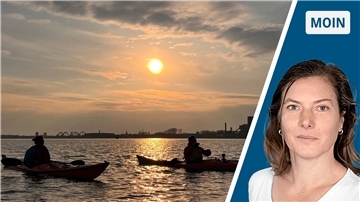 Kanuten auf dem Wasser