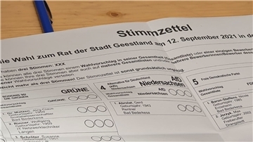 Ein Wahlzetel in Geestland. Hier wurde wie im ganzen Cuxland auch der Kreistag gewählt.