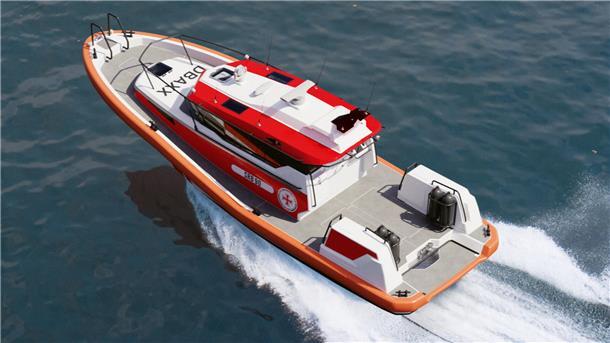 „Neuer Retter auf hoher See: DGzRS baut Prototyp mit modernster Technik Ein Prototyp des neuen Seenotrettungsbootes der DGzRS, das 2026 abgeliefert und getestet werden soll.