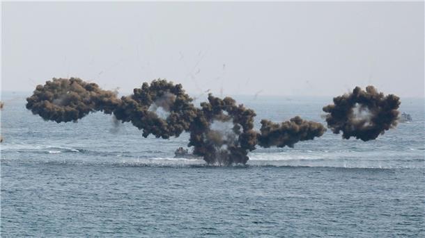 Nordkoreas Medien sprechen von Atomkrieg-Gefahr Eine militärische Amphibienlandeübung zwischen Südkorea und den USA, genannt Ssangyong-Übung, in Pohang.