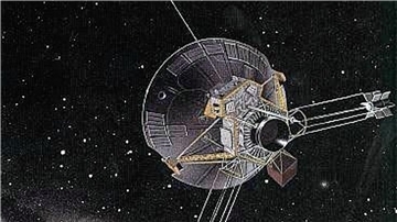 Eine Zeichnung der US-Raumsonde Pioneer 10.