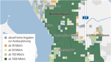 Eine Karte von Bremerhaven