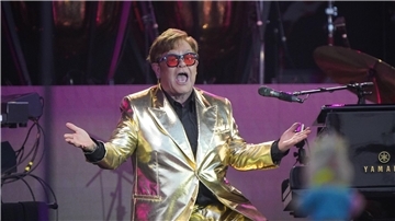Elton John beim Glastonbury Festival.