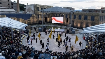 Eröffnungszeremonie für die Kulturhauptstadt Europas 2023 in der Stadt Eleusis westlich von Athen.