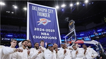 Erstmals in der Geschichte der Oklahoma City Thunder gab es eine Meister-Zeremonie.