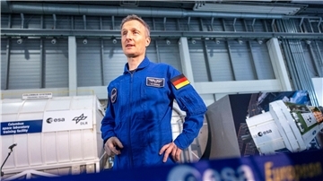 ESA-Astronaut Matthias Maurer im Astronautenzentrums der Europäischen Weltraumorganisation ESA in Köln.