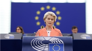 EU-Kommissionspräsidentin Ursula von der Leyen im Europäischen Parlament in Straßburg.