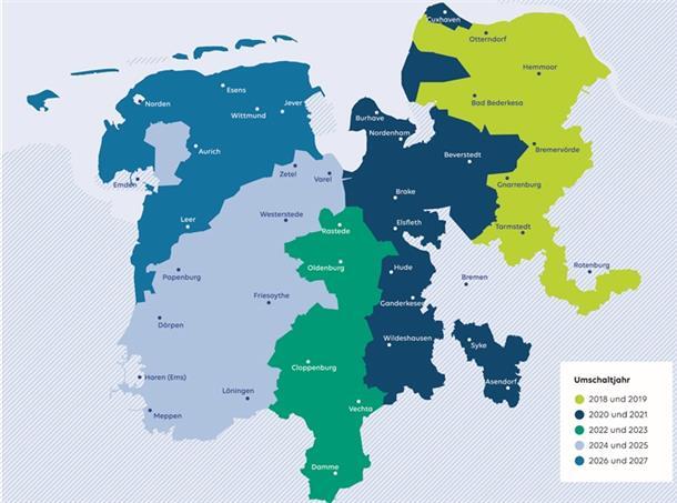 Cuxland: Die Gas-Umstellung ist fast fertig EWE Netz arbeitet sich nach einem genauen Zeitplan von Osten nach Westen vor.