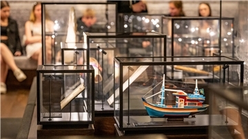Blick in den Ausstellungsraum des Deutschen Auswandererhaus.