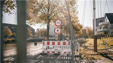 Gesperrte Kajen in Bremerhaven
