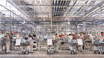 Gaswandgeräte-Fertigung im Viessmann-Werk in Allendorf.
