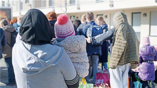 Geflüchtete in einer Flüchtlingsunterkunft in Köln.