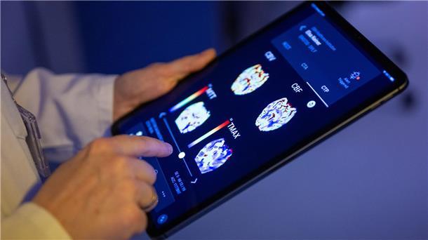 Gesundheitsumfrage: Ein Viertel nutzt KI zur Selbstdiagnose Gehirnbilder eines Patienten in einer KI-basierten App. Nach einer Deloitte-Umfrage sehen viele Bürgerinnen und Bürger den Einsatz von KI in der Medizin skeptisch, vor allem wenn es um die Therapie geht. (Symbolbild)