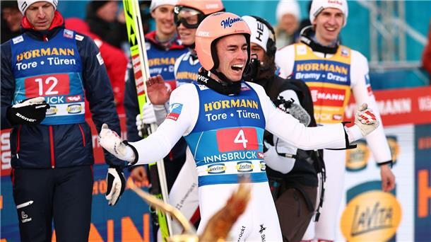 Eierlikör als Belohnung: Österreich dominiert Paschke & Co. Geht als Spitzenreiter ins Tournee-Finale: Stefan Kraft.