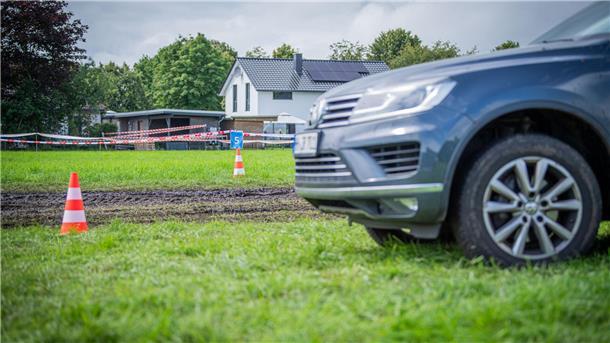 Gesperrter Besucherparkplatz aufgrund der Witterungsverhältnisse.