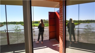 Blick auf die Geeste vom Gewoba-Neubau