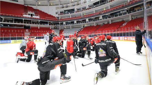 Gleich nach der Landung in Turku absolvierten die Fischtown Pinguins eine Trainingseinheit in der Eisarena der finnischen 178.000-Einwohner-Stadt.